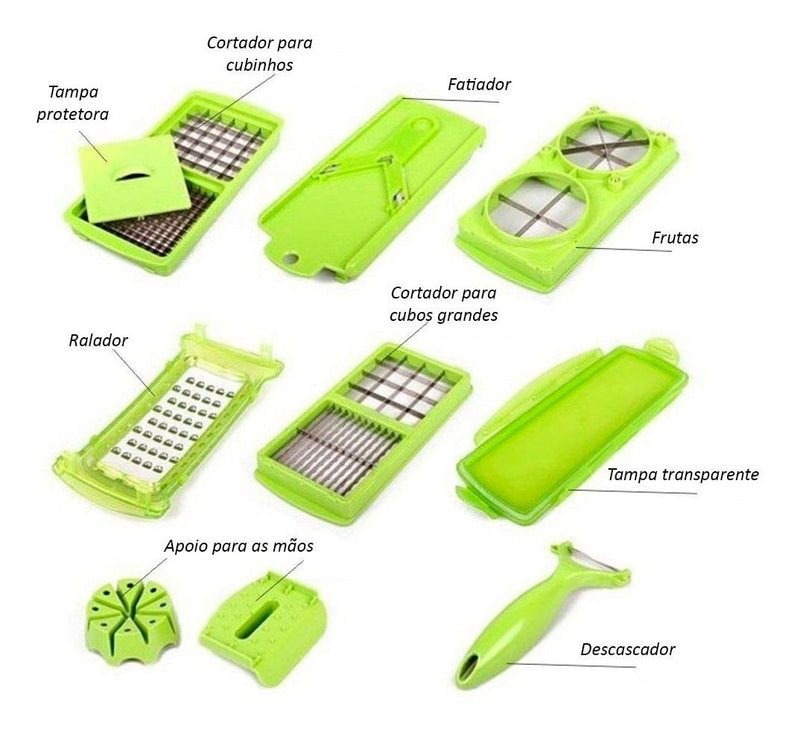 Nicer Dicer Plus Cortador Fatiador e Ralador de Legumes Verduras Frutas