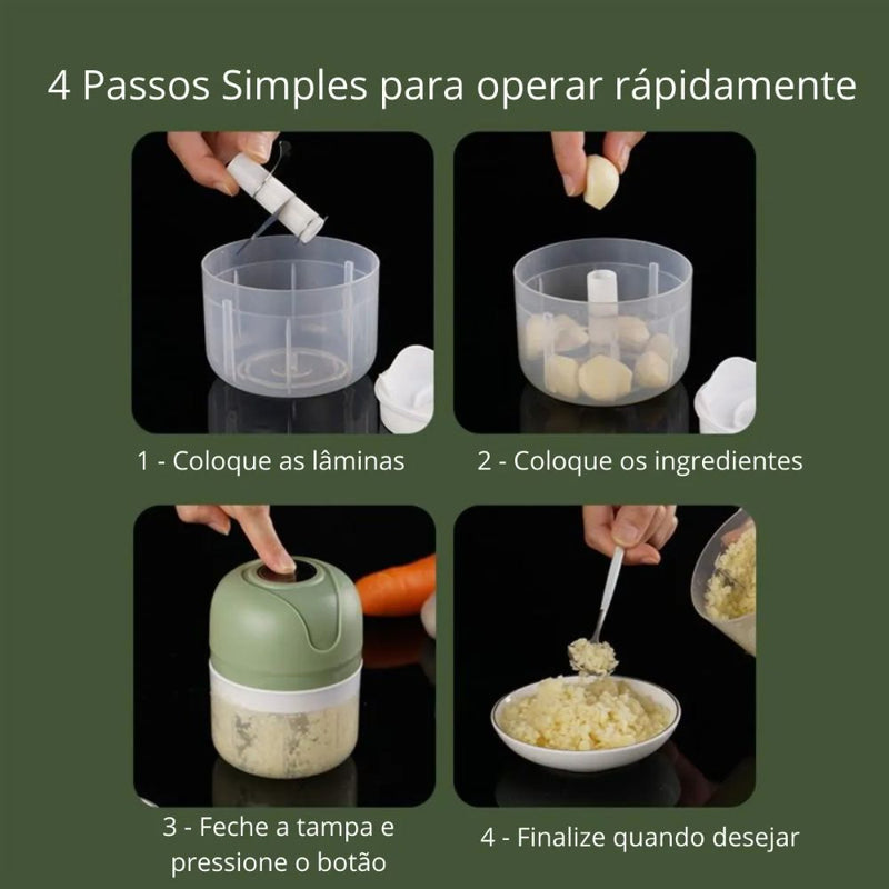 Mini Processador de Alimentos s/Fio Elétrico 100ML