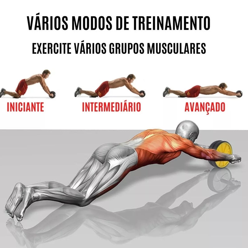 Roda Para Exercício Abdominal Lombar Fitness Academia