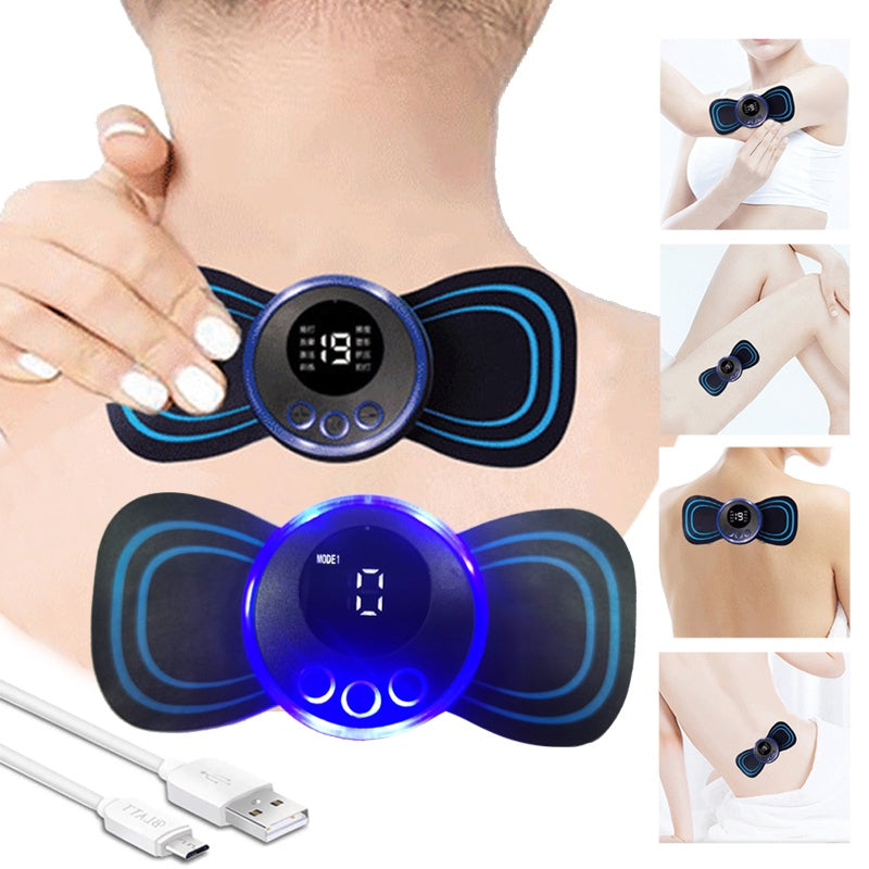 Massageador Elétrico Cervical Eletroterapia Ems Pescoço Perna Lombar Abdome