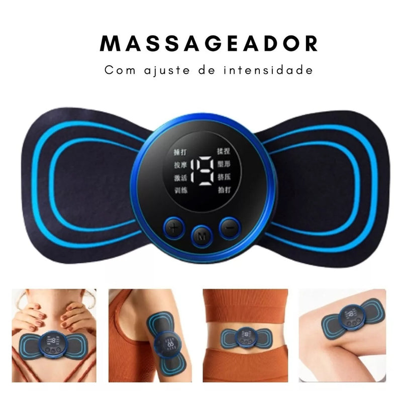 Massageador Elétrico Cervical Eletroterapia Ems Pescoço Perna Lombar Abdome