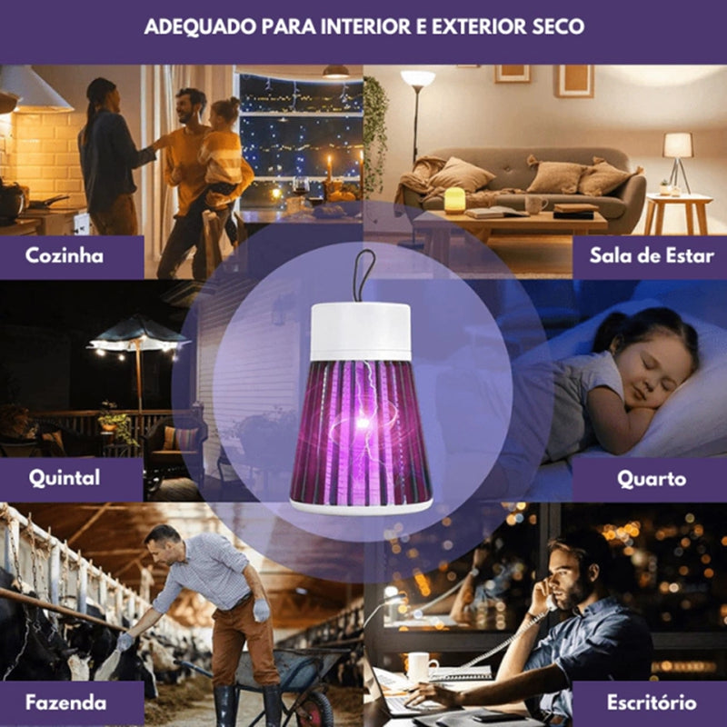 Repelente Eletrônico Armadilha Mata Pernilongo Mosca Portátil Recarregável