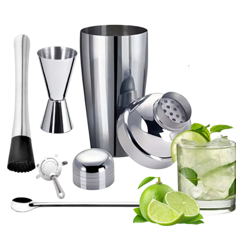 Kit Coqueteleira Aço Inox Bartender 04 Peças Drinks Coquetéis