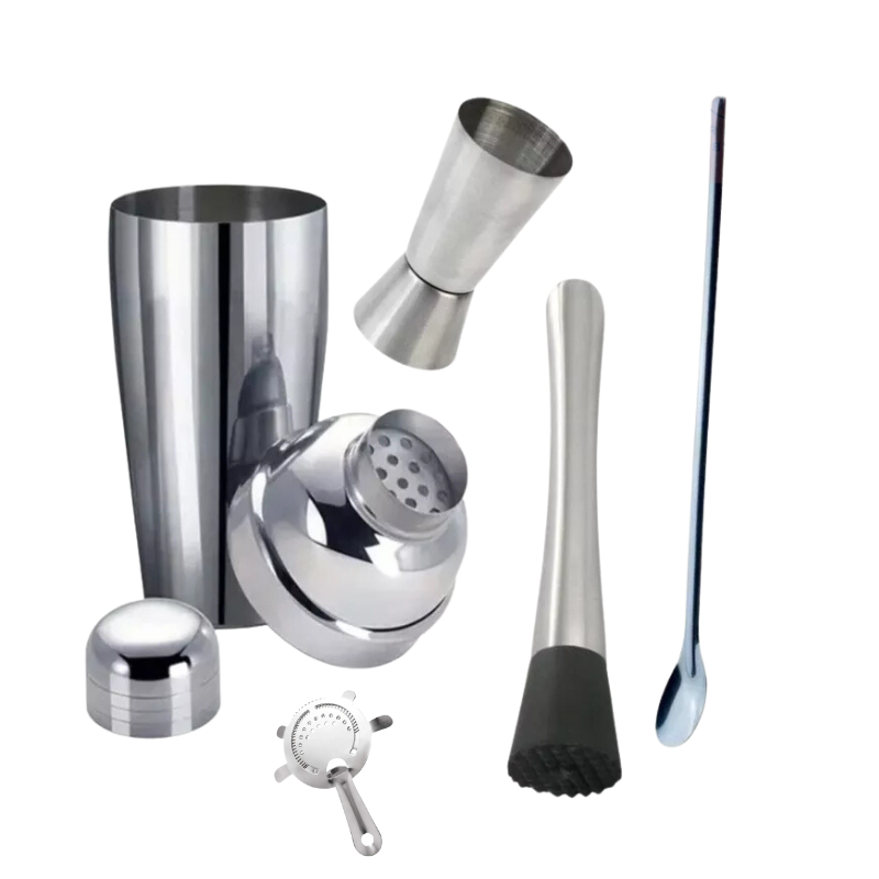 Kit Coqueteleira Aço Inox Bartender 04 Peças Drinks Coquetéis