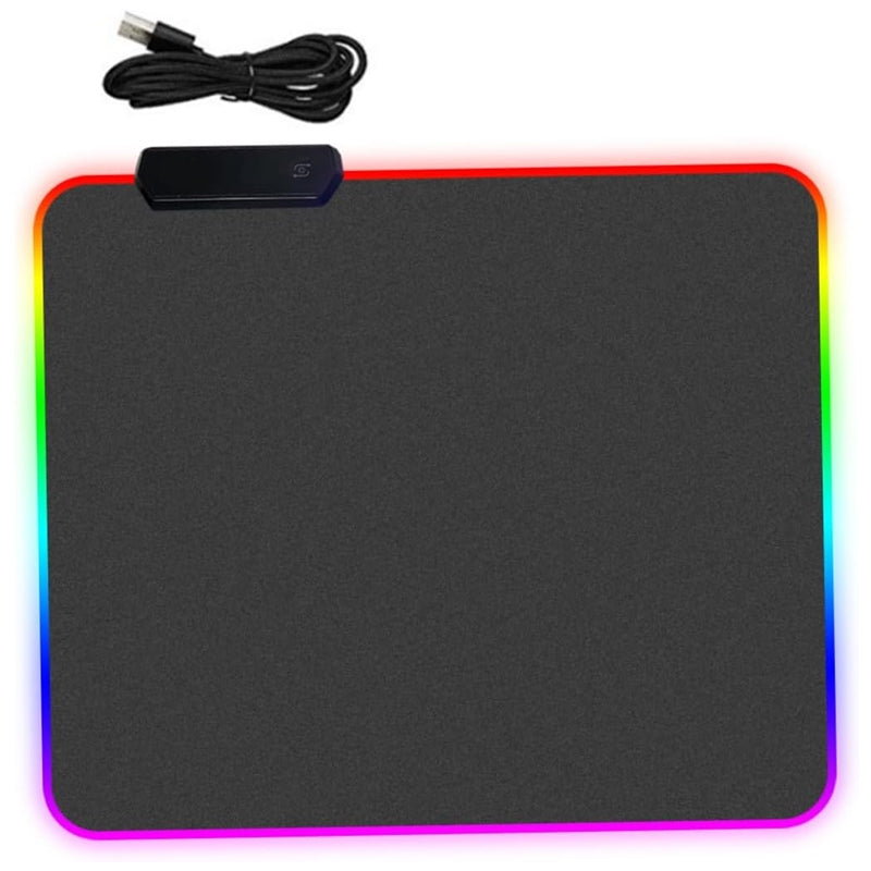 Mouse Pad Gamer Com Borda Iluminada LED RGB 7 Cores - 25cm x 35cm