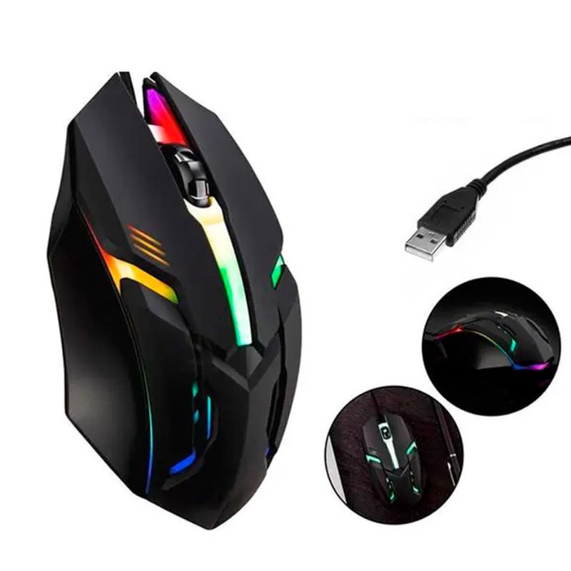 Mouse Gamer USB Led Rgb 1200DPI- MS-62