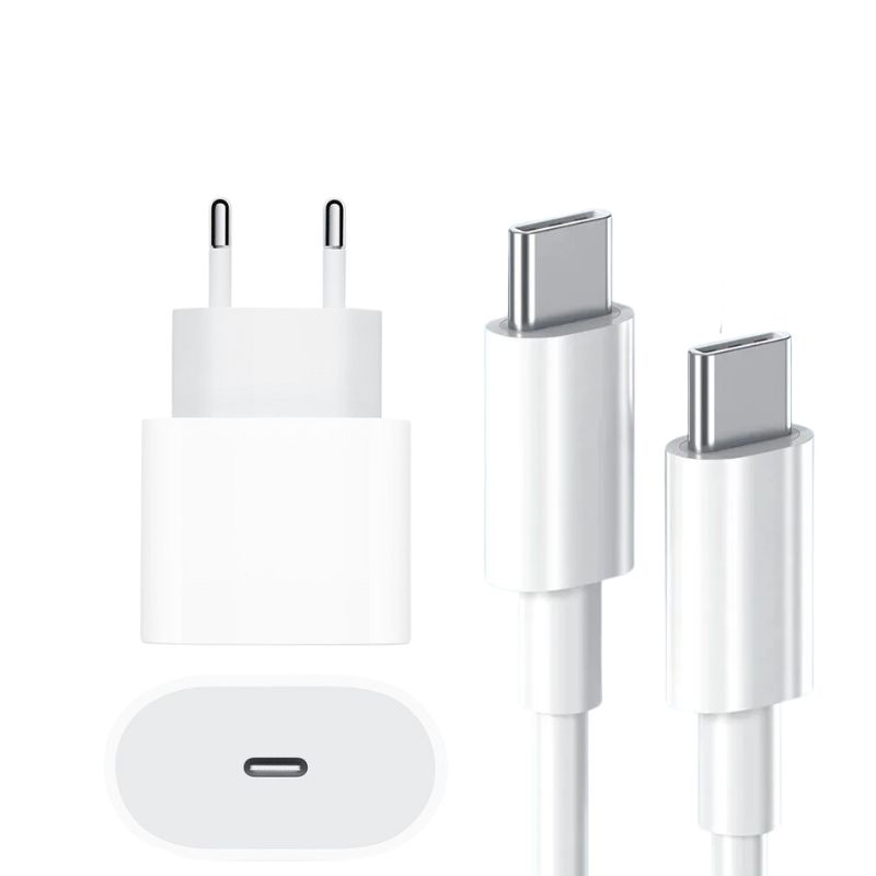 Cabo Carregador + Fonte Compatível Tipo C USB-C 20W